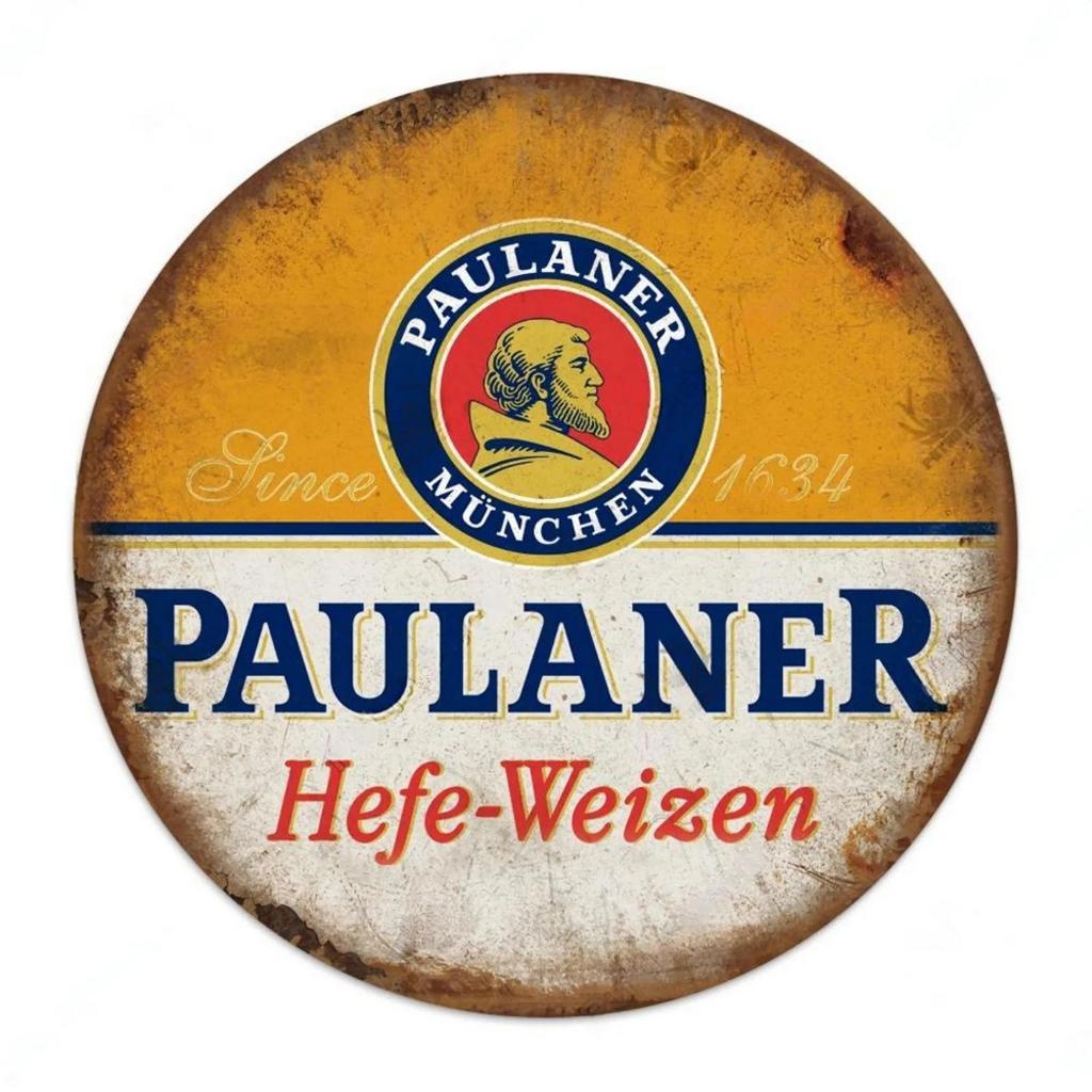 Vintage Retro Beer Rum Brand Round Tin Sign Set Classic Alcoholic Beverage Wall Decor for Bar Pub Man Cave Kitchen Home Beer
