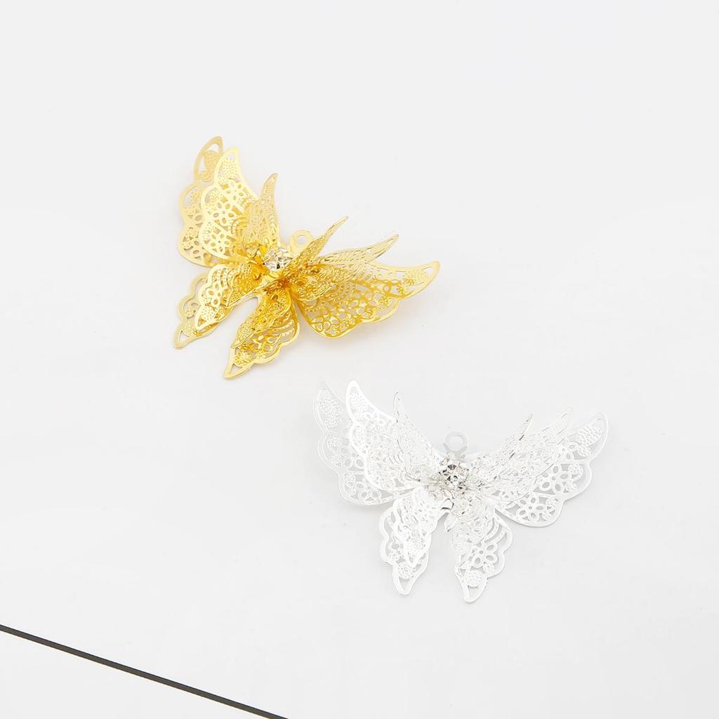 1Pcs 25*35mm Multilayer Butterfly Copper Pendant For Jewelry Making DIY Charm Decoration