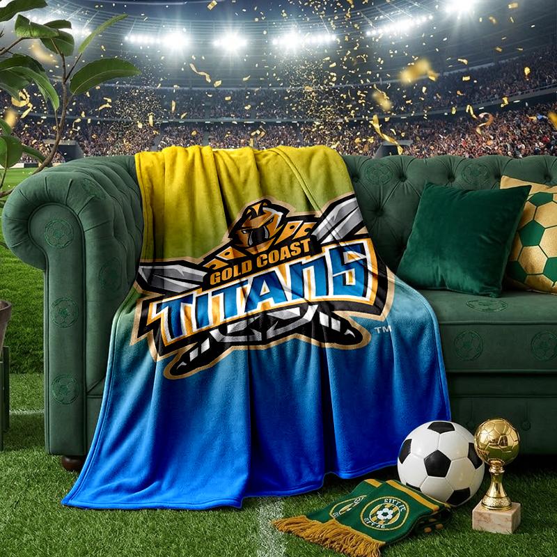 Golden Titan Emblem Design Blanket Flannel Throw for Sofa, Indoor, Camping, Living Room, Office, Chair, And Bed Soft Birthday Gift