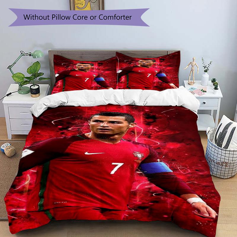 Cristiano Ronaldo Portugal Jersey Print 3Pcs Bedding Setduvet Cover With 2 Bedropillowcase Home Birthday Gift