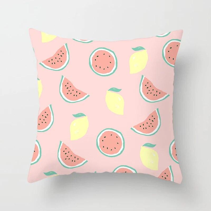 Летний фруктовый оранжевый лимонный арбузный принт с узором для дивана, наволочка, вечерние автомобильные постельные принадлежности