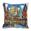 Christmas City Village Snow Scene Christmas Tree Snowman Wreath Christmas New Year Decoration Pillow Cover Sofa Car Pillow Cover