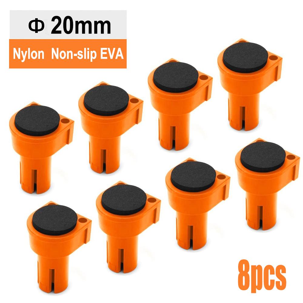 8 Pcs Workbench Tenon Stopper Non Marring Durable Nylon Non-slip EVA Rubber Used for 19/20mm Hole Desktop Clip