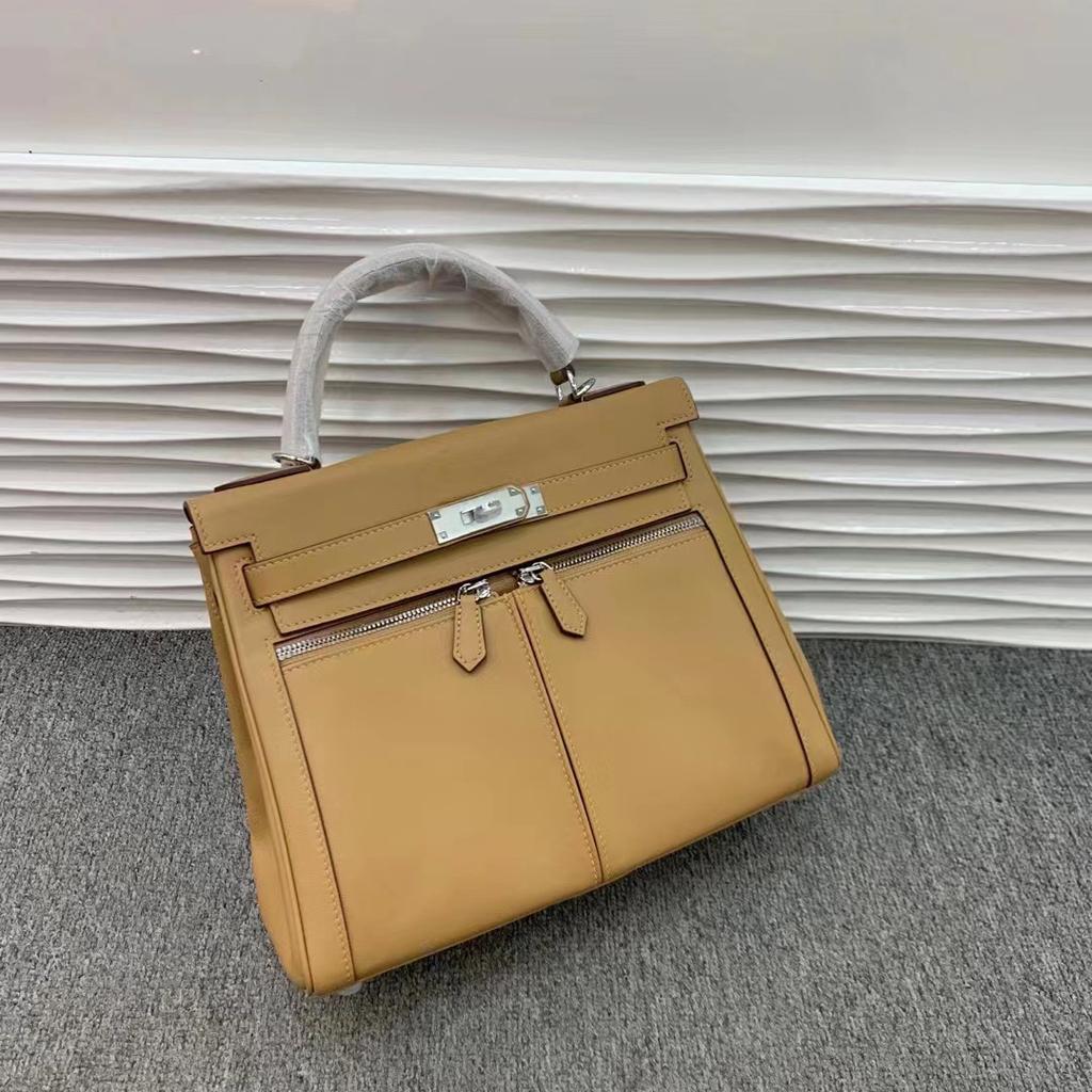 Новая сумка Swift Cowhide Retro с двумя карманами на молнии из натуральной кожи с большой вместимостью для поездок на работу через плечо