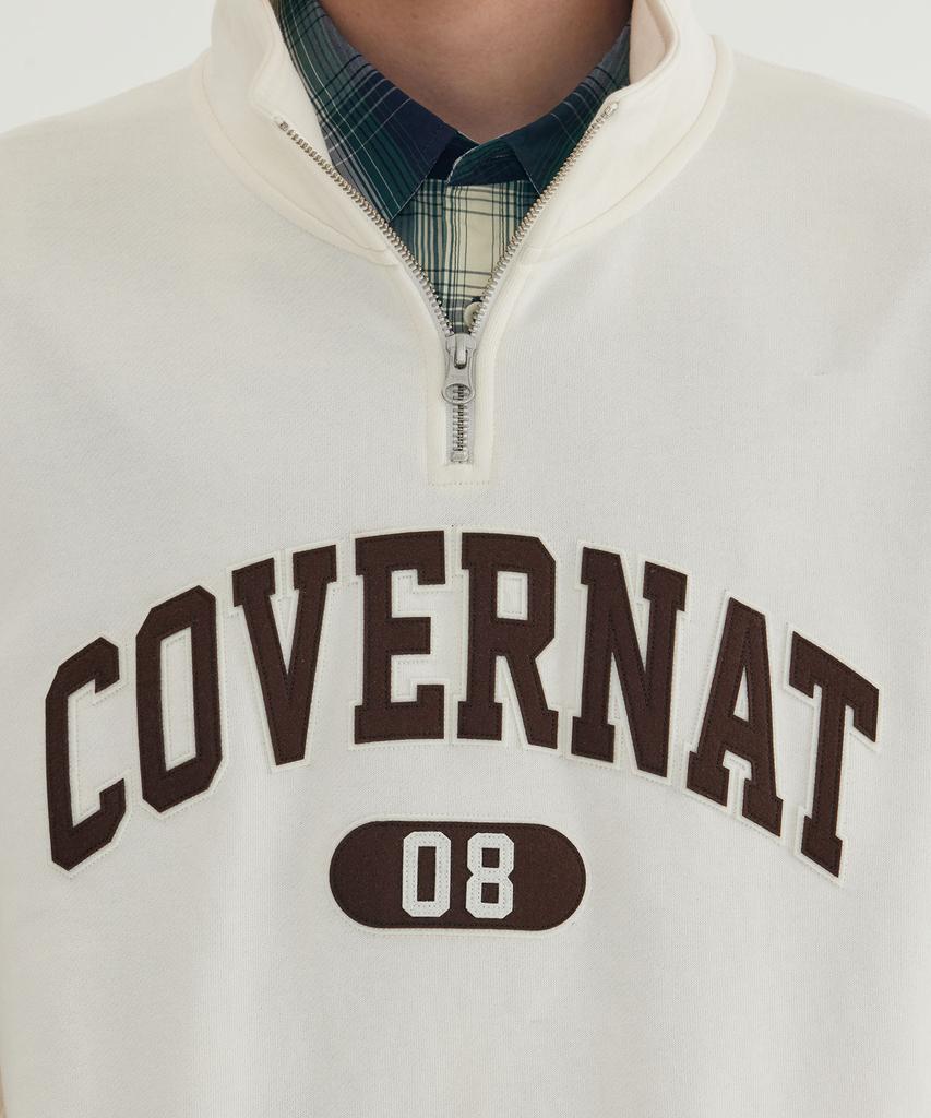 COVERNAT Arch Logo Half-Zip Sweatshirt Melange Gray