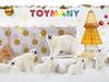 TOYMANY Animal Figure Polar Bear Parent and Realistic Animal Miniature Popular Animal Birthday New Ages 6 and Up 6-Piece Set, Figures, Child, Winter,