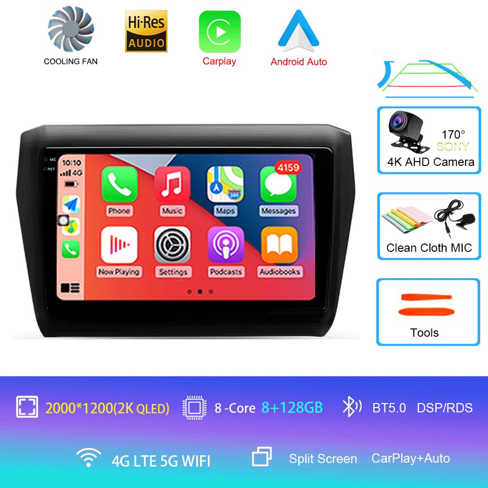 Для Suzuki Swift 2016 - 2020 Автомагнитола Android 14 Carplay Auto 2K Экран Мультимедийный плеер Авторадио GPS Стерео 2din Головное устройство