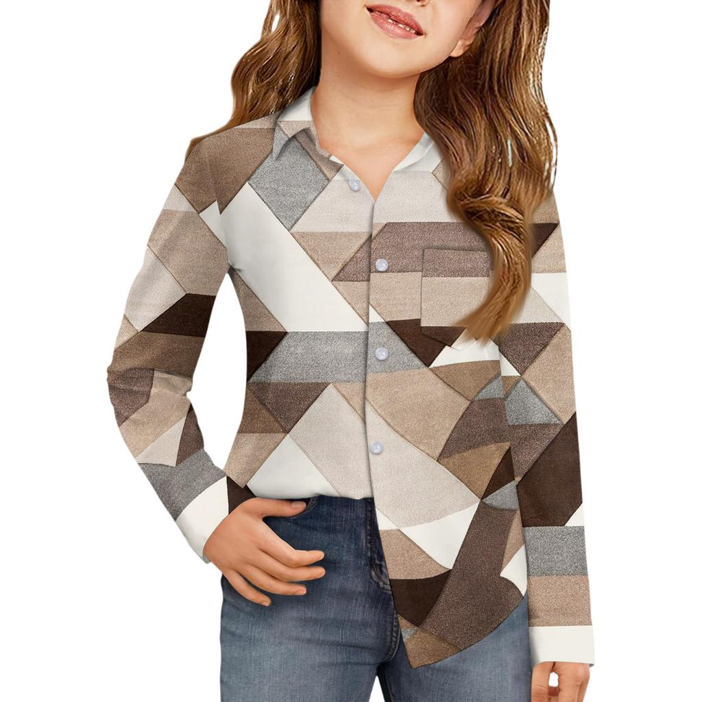 Girls' Button-Down Shirt - Long Sleeve Dress Blouse