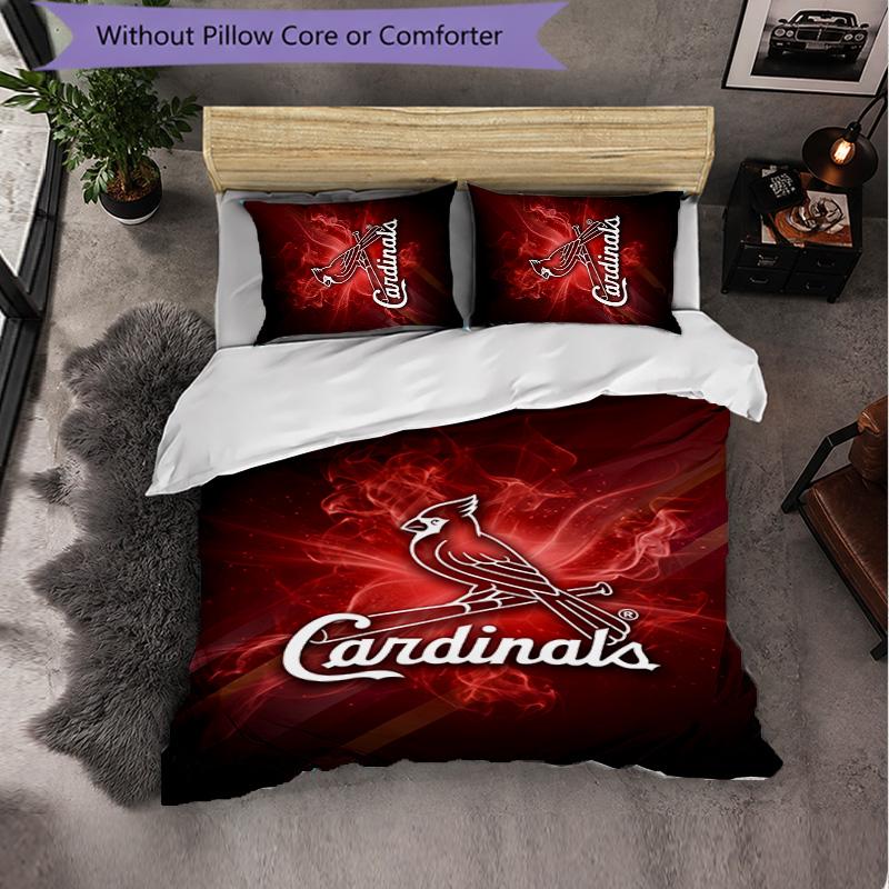Улица. Набор постельного белья из микрофибры с узором Louis Cardinals, 3 предмета, Декор, Комплект с пододеяльником для спальни, Домашнее использование