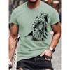 Vintage Men's T-Shirt Animal Tees 3D Printing Lion Pattern Short Sleeve Tops Summer Breathable Fitness Shirts For Men's Clothing