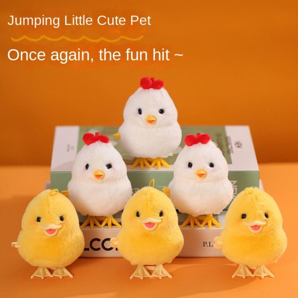 Plush Duck Wind Up Jumping Toy Walking Guide Baby Crawling Toy  Baby/Toddlers