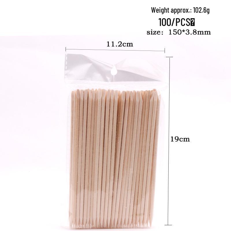 Двусторонние палочки из апельсинового дерева для отодвигания кутикулы 11,4 см, 100 шт./пакет - Инструмент для доттинга ногтей