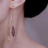Cat's Eye Tassel Ear Chain 2024 Trend: Elegant Long Earrings with Light Luxury Design