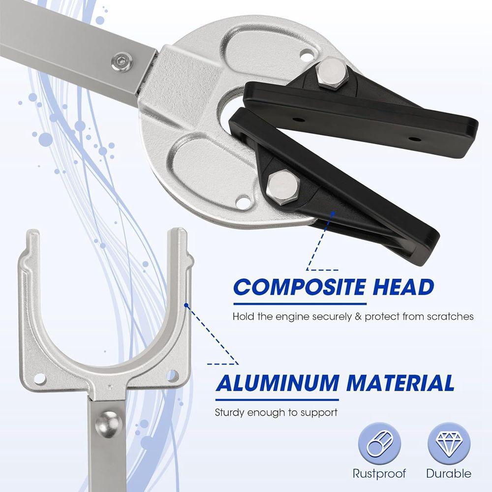 Комплект серебристых регулируемых транцевых упоров, от 23 до 35 дюймов, композитная головка удерживает двигатель, роликовые и прицепные крепления