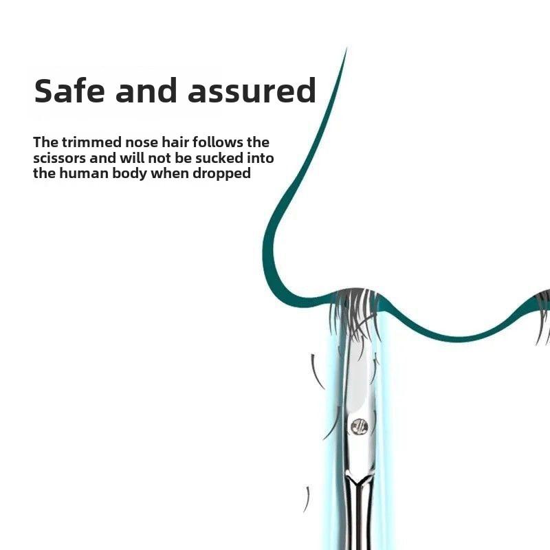 Ножницы из нержавеющей стали, стрижка волос в носу с круглым носом, триммер для безопасного бритья в носу для мужчин и женщин, маленькие ножницы для стрижки женских бровей