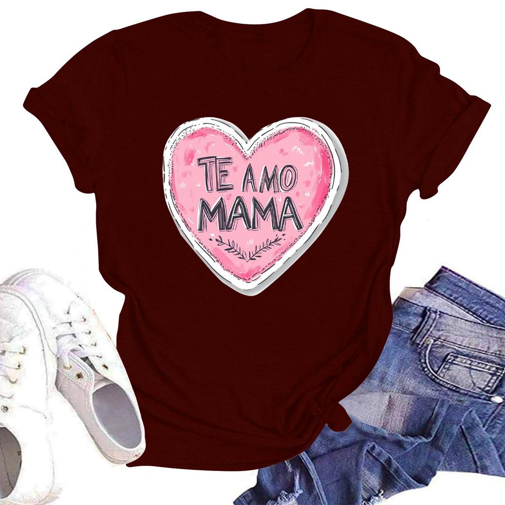 Женская повседневная футболка с круглым вырезом и короткими рукавами с принтом