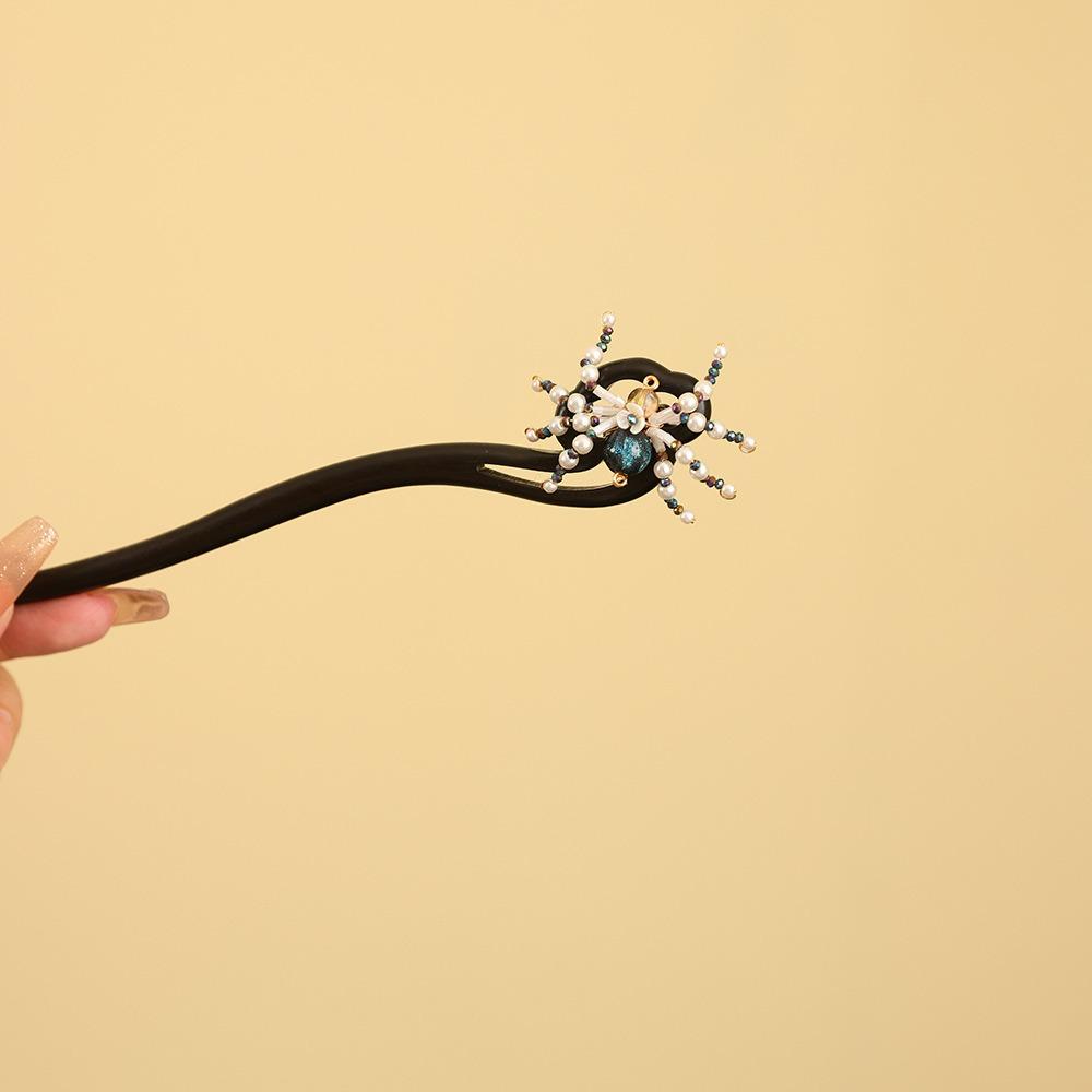Red New Chinese Style Hair Clip Tassel Hanfu Hairpin Temperament Wooden Hair Stick  Bridal