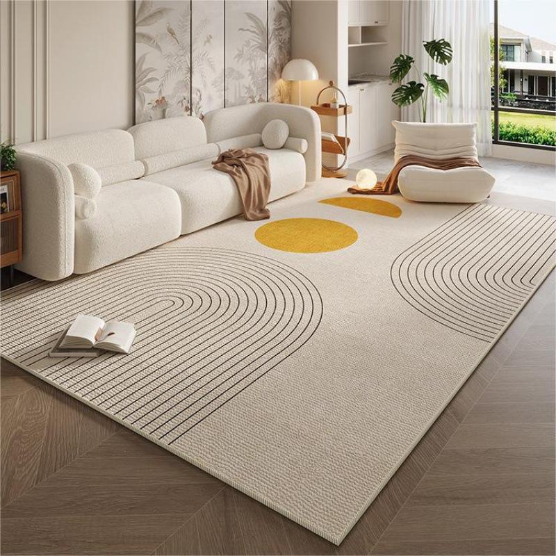 Ковер в кремовом стиле, простой, для гостиной, коврик для дивана, противоскользящий, легко чистится, коврик для комнаты с гардеробом в спальне, украшение для дома