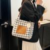 Клетчатая сумка новая мода повседневная простая сумка-тоут большая вместимость плечевая сумка под мышку женская сумка