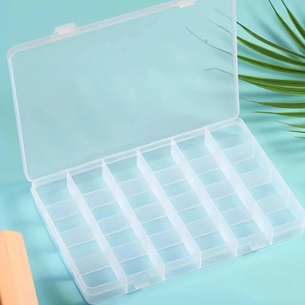 24 отделения, прозрачная шкатулка для драгоценностей, пластиковый контейнер для хранения органайзера с регулируемыми разделителями для ювелирных изделий, бусин
