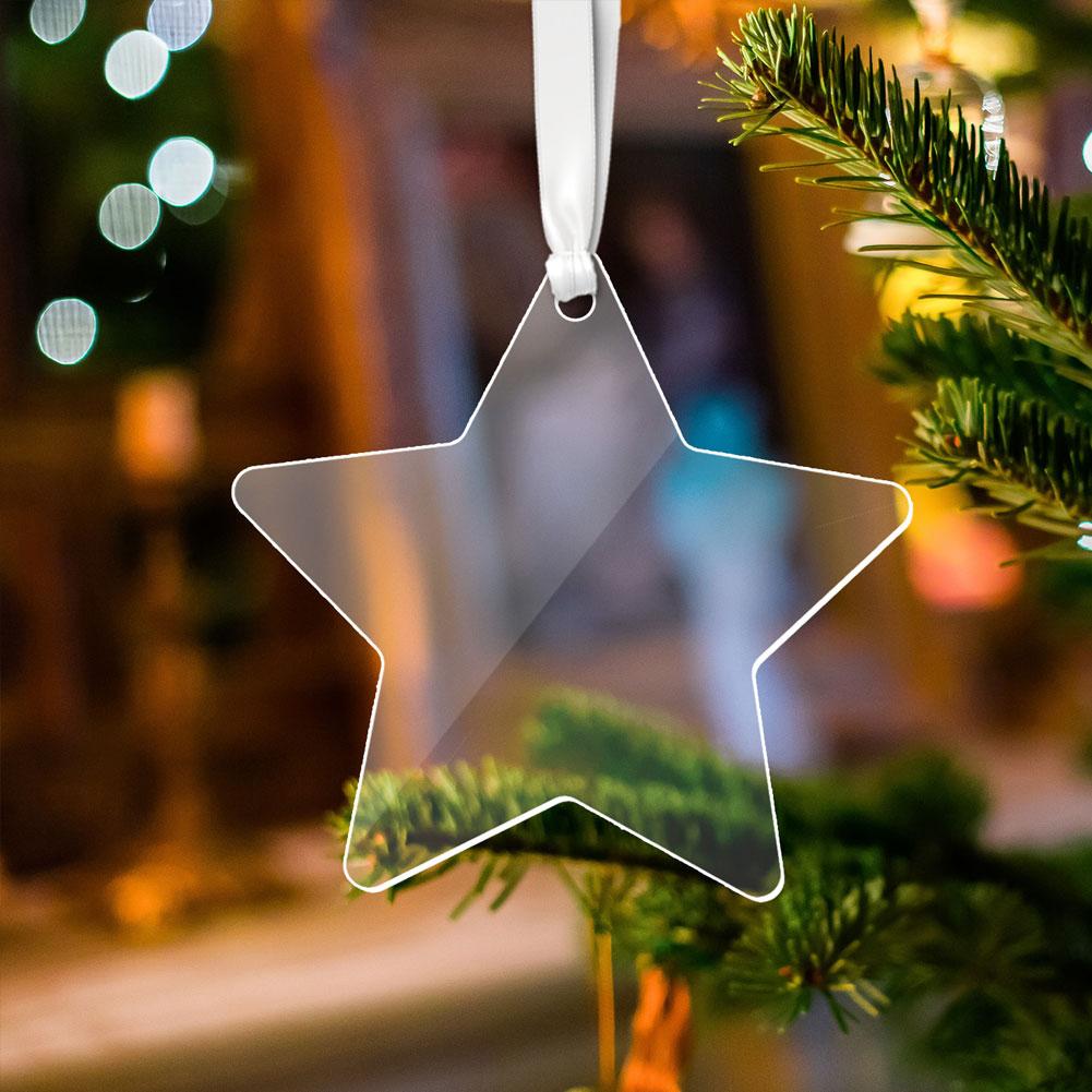 10 шт. Прозрачные акриловые рождественские украшения Снежинка с просверленными отверстиями Заготовки из акрила для рисования своими руками Подвеска на рождественскую елку