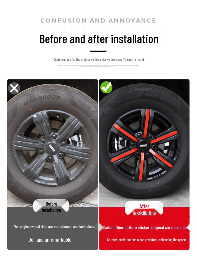 Декоративные наклейки на колеса и кузов Tank 300 из углеродного волокна