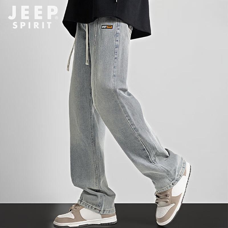 Джинсы мужские JEEP SPIRIT в стиле ретро, свободного кроя, широкие штанины