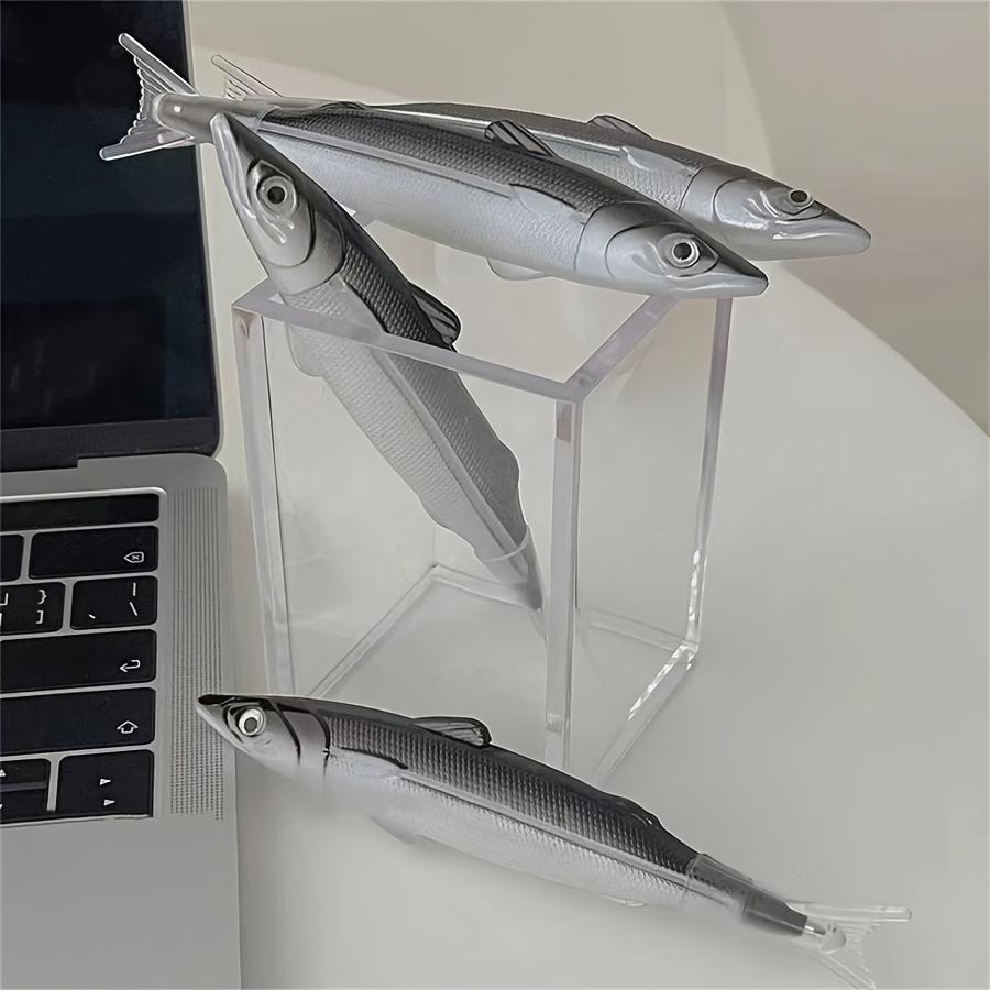 1 шт. Милая шариковая ручка в виде океанской рыбки - Квадратный корпус ручки с нажимным колпачком - Креативная ручка-симуляция соленой рыбы