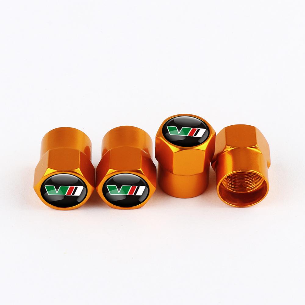BAUN9 4pcs Car Styling Aluminum Emblem Wheel Tire Valve Stem Air Caps For Skoda Octavia Fabia Rapid Yeti Superb Octavia A5 A7 VRS VII