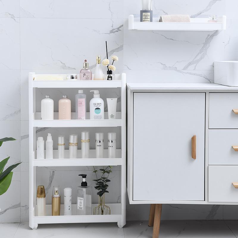 Кухонная напольная тележка для холодильника, подвижная щелевая стойка для хранения, многослойная стойка для хранения, держатель для косметики