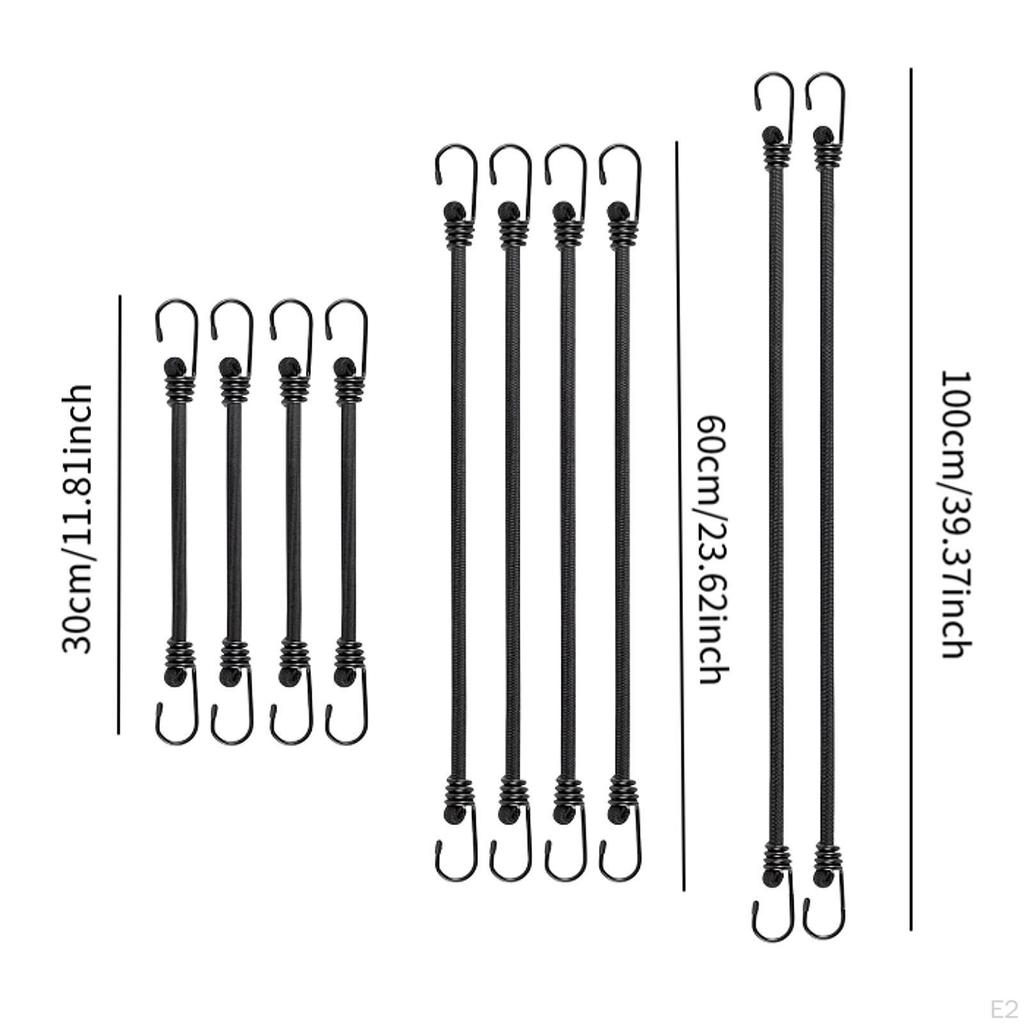 10 шт. эластичных шнуров с крючками, износостойкие стяжные ремни для кемпинговых грузовиков
