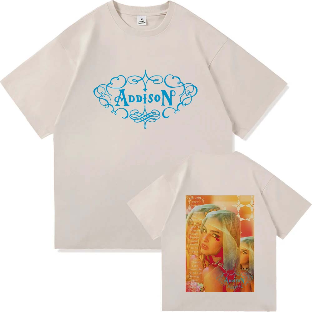 2025 Addison Rae 2025 New Album Addison T Shirt Fashion Retro UnisexWomen Clothing Harajuku Clothes Summer 100 Cotton Graphic T S