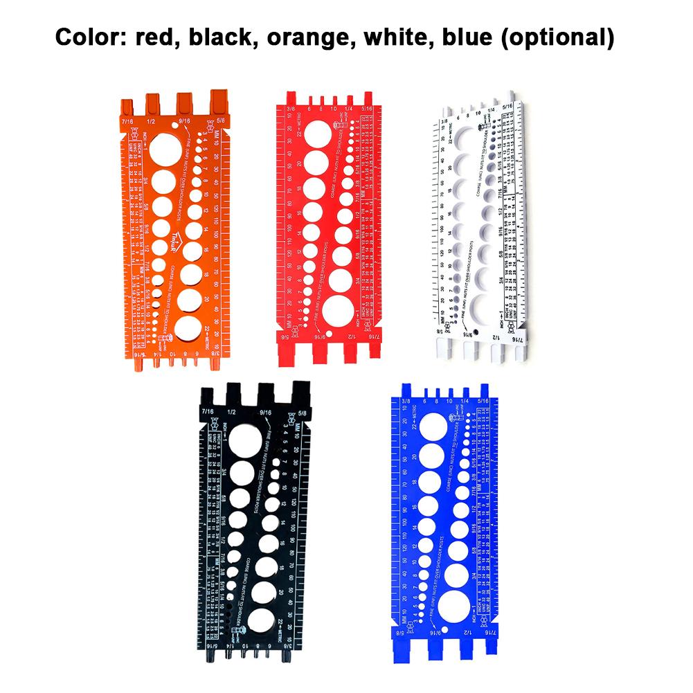 Калибр для проверки размера гайки и болта для тестера метрической и британской резьбы. Простой инструмент для идентификации размера.