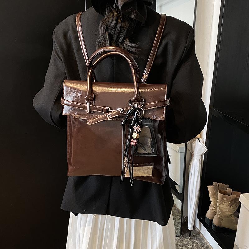 Рюкзак женский рюкзак 2025 новый модный дорожный нишевый рюкзак из высококачественной кожи для отдыха, путешествий, школьный