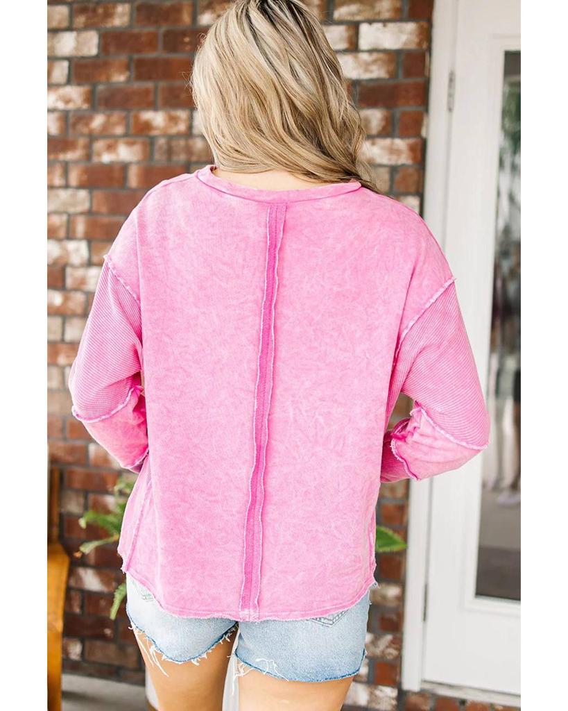 Azura Exchange High Low Raw Edge Sweatshirt