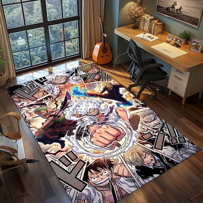 Ковер с изображением аниме One Piece, ковер на большую площадь, нескользящий, моющийся коврик для пола, комната геймера, спальня, домашний декор -QJY