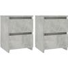 VidaXL Bedside Tables 2 Pcs Concrete Grey 30 X 30 X 40 Cm Chipboard
