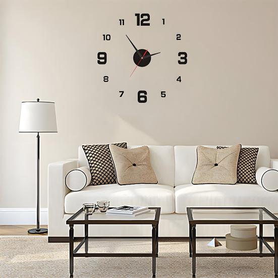 Luminous Arabic Numerals Clock Modern Design Battery Powered Silent Decorative 3D DIY Wall Clock for Living Room