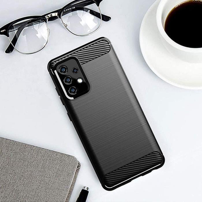 Чехол для Samsung Galaxy A52 4G-5G A52s 5G Силикон Углеродное волокно Ударопрочный Защита Черный