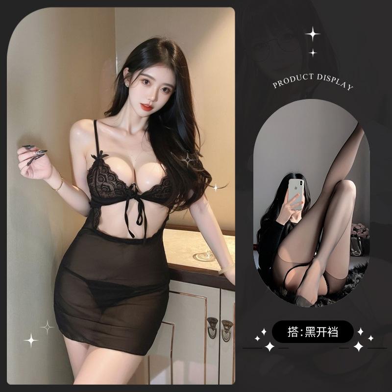 Sex lingerie babes sexy pure desire bed passion hollow free small chest show big nightdress