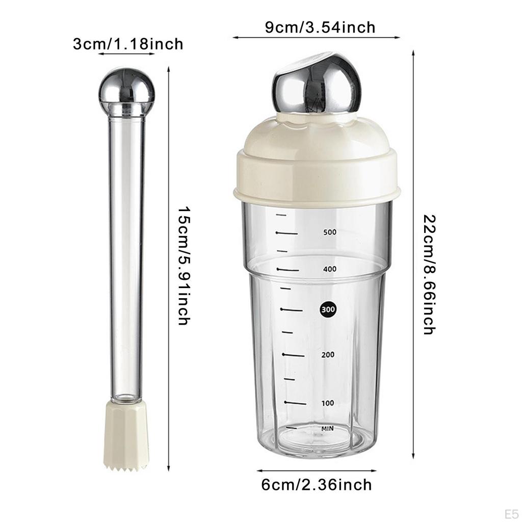 600ml Bartending Shaker And Muddler Set for Home Party Drinks