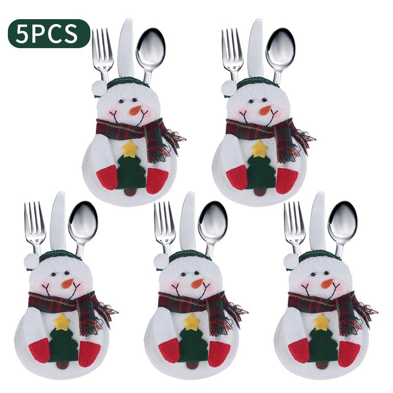 10 шт. рождественские держатели для серебра, набор милых ножей и вилок, сумки, кухонная посуда, карманы для Рождества, домашний ресторан, декор стола, орнамент