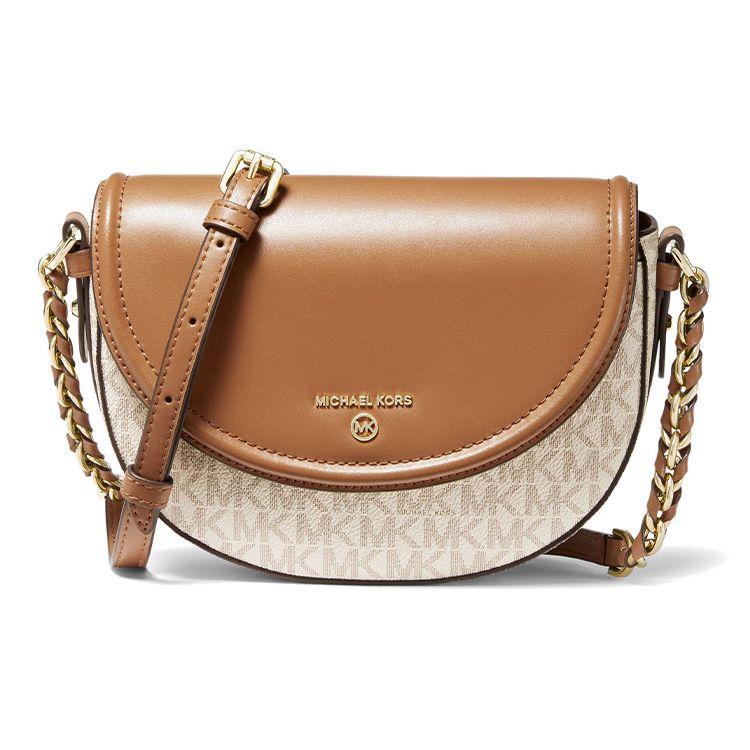 Michael Kors Mk Jet Set Charm Классическая сумка через плечо с монограммой и логотипом на цепочке Средняя Женские сумки Ванильно-Белый Желудево-Коричневый 32T0GT9C6B-149