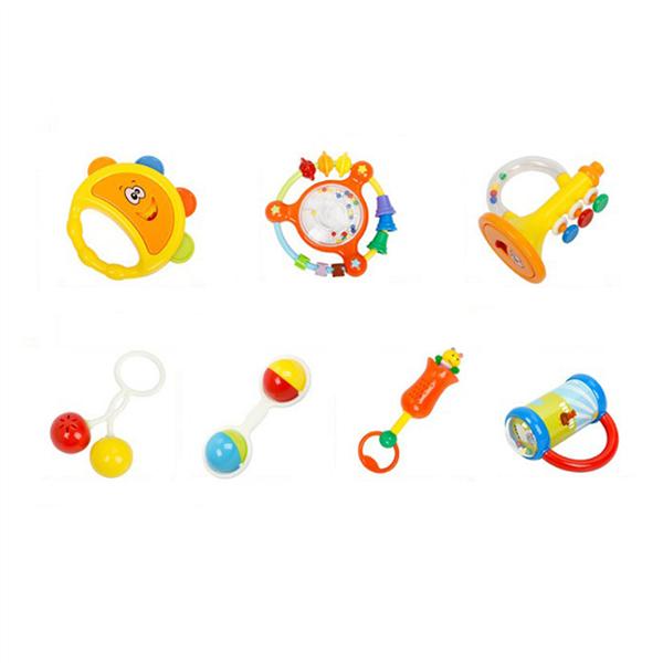10pcs Baby Rattles Teether Set Durable Educational Latest Teether Rattle Gift Hand Rattles for Kids