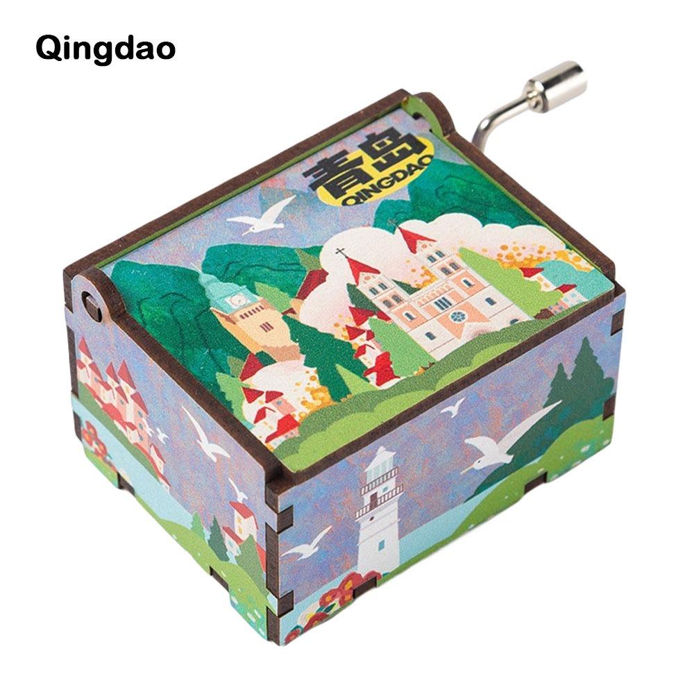 Настольное украшение Ручной завод Шкатулка Розовая Музыкальная шкатулка Украшение Музыкальная шкатулка Подарок на День святого Валентина