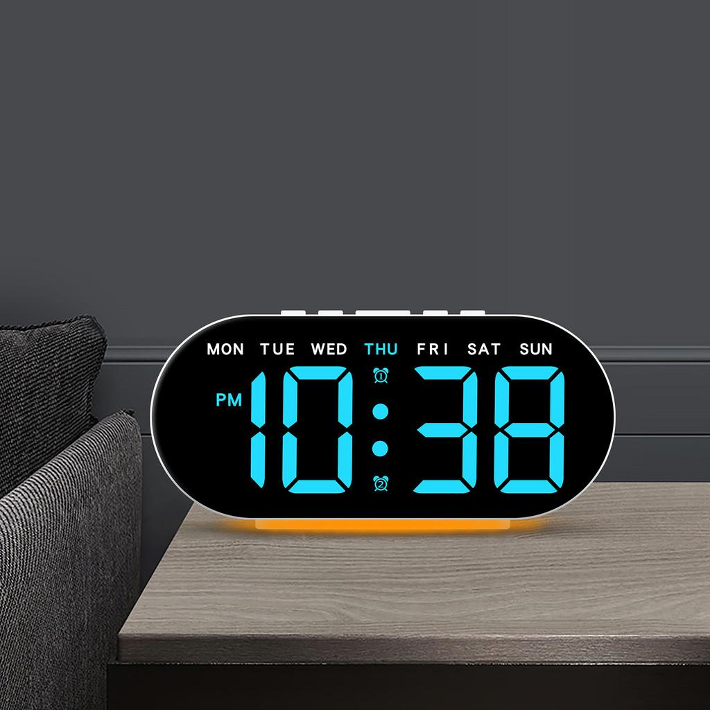 Multifunction Led Nightstand Clock With Temperature Calendar And Alarm For Bedroom Decor