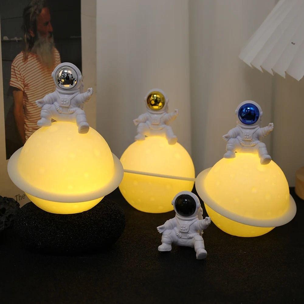 Creative Desktop Luminous Planet Lamp Cartoon Bedside Light Astronaut Moon Night Light  Gifts