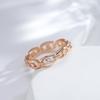 Classic Chain Design Zircon Finger Rings for Women Fashion Daily Jewelry Gifts