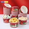 Christmas Santa Claus Paper Bowl Noel Snowman Disposable Bowl Merry Christmas Decor For Home 2025 New Year 2026