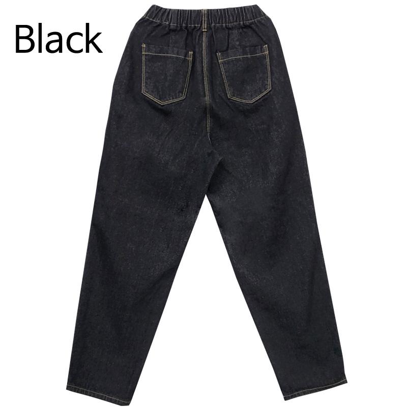 Джинсы для мужчин Baggy Fit Широкие джинсовые брюки с эластичной резинкой на талии Корейская мода